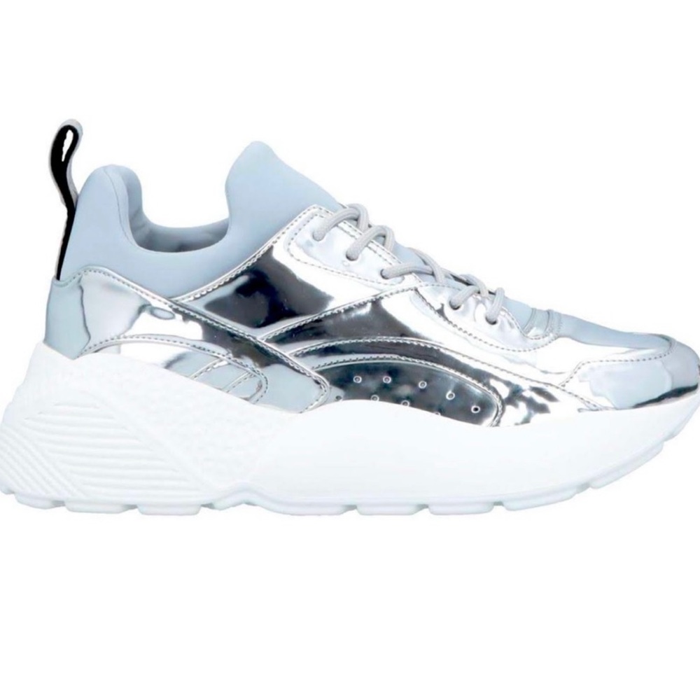 Stella McCartney metallic silver shoes